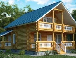Дом из оцилиндрованного бревна 180 м2 "Академический"