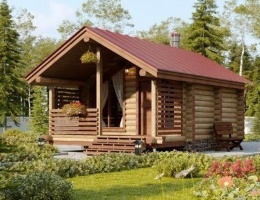Баня бревенчатая "Марокко" 4х6 24м2