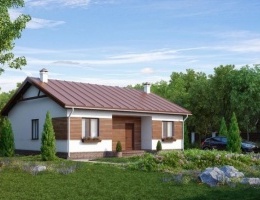 Каркасный дом "Адмирал" 6х7 один этаж 42м2